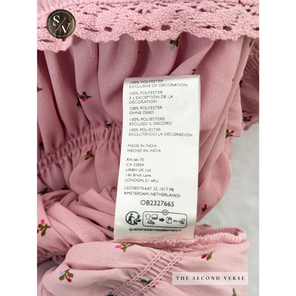 NWT Free People Adore You Blouse Top Floral Pink Size Medium - Picture 13 of 14